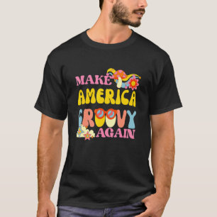 Gör Amerika Groovy till 70-årsjubileum Retro Peace T Shirt