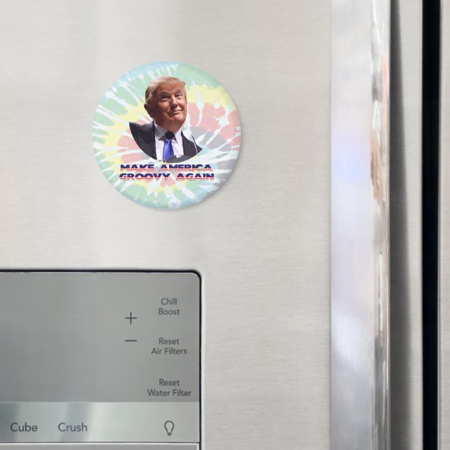 Gör Amerika Groovy till tifärgrum-runda magnet (In Situ (Fridge))