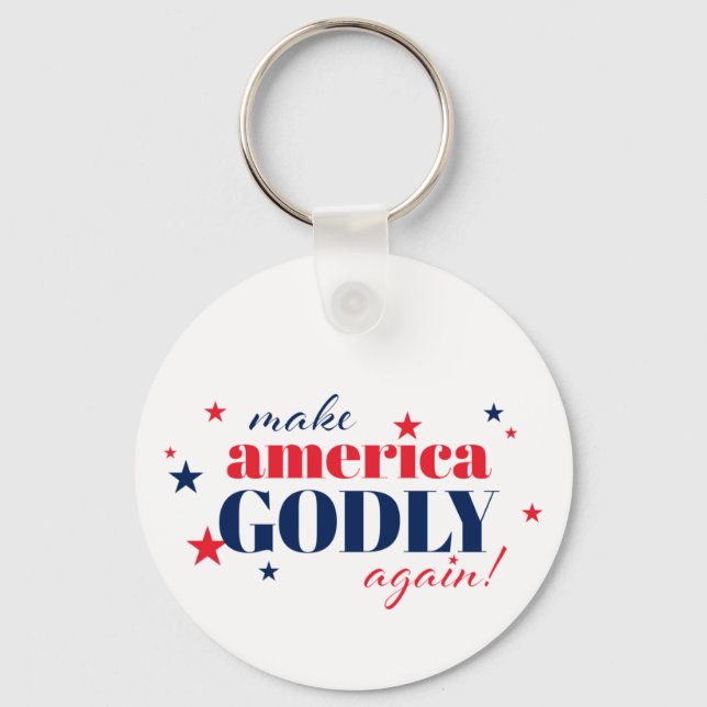 Gör Amerika Gudfruktigt Igen Patriotisk Nyckelring (Framsida)