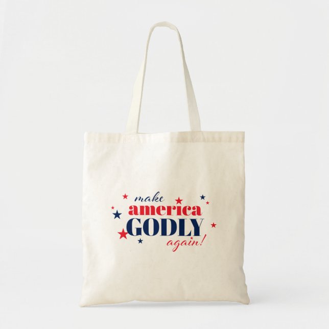 Gör Amerika Gudfruktigt Igen Patriotisk Tygkasse (Framsidan)