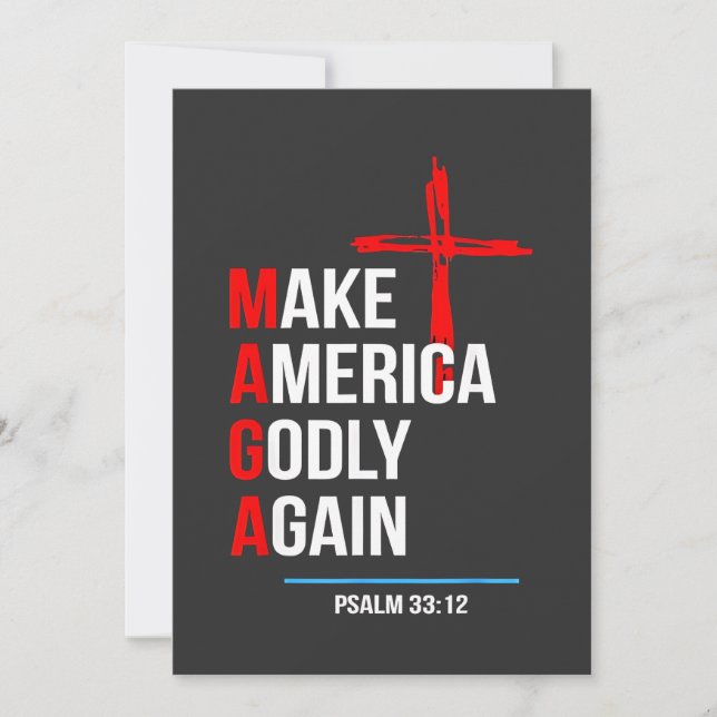 Gör Amerika Gudfruktigt Igen Trump Invigning Maga  Tack Kort (Framsida)