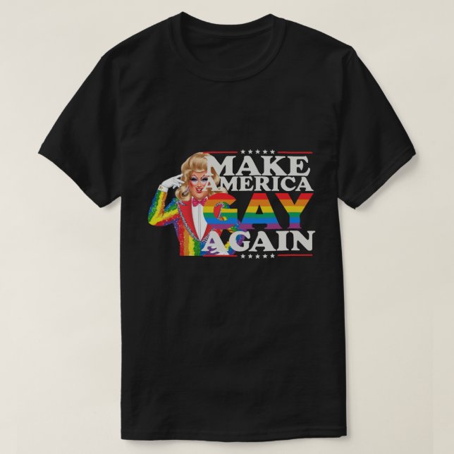 Gör Amerika HBTQ igen , HBTQKärlek , Regnbåge HBTQ T Shirt (Design framsida)