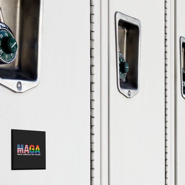 Gör Amerika igen till Gay pride 2025 HBT+ Magnet (In Situ (Locker))
