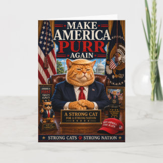 Gör Amerika Katt igen - Rolig Politisk Katt Kort
