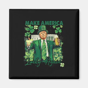 Gör Amerika Lucky Again Rolig Trump St Patricks D Magnet