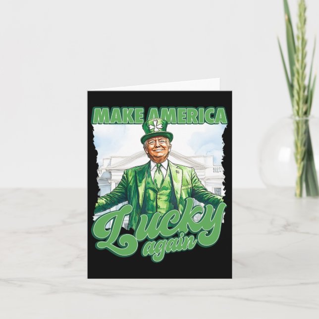 Gör Amerika Lucky Again Trump St. Patrick's Day S Kort (Framsida)