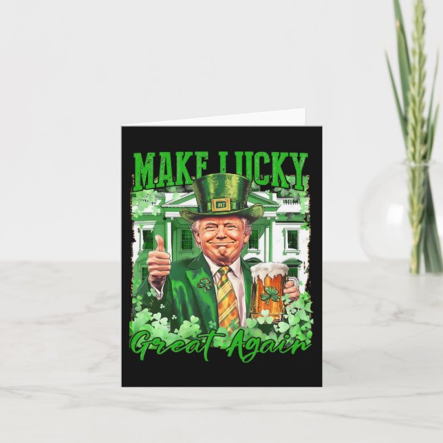 Gör Amerika Lucky Again Trump St. Patrick's Day S Kort (Framsida)