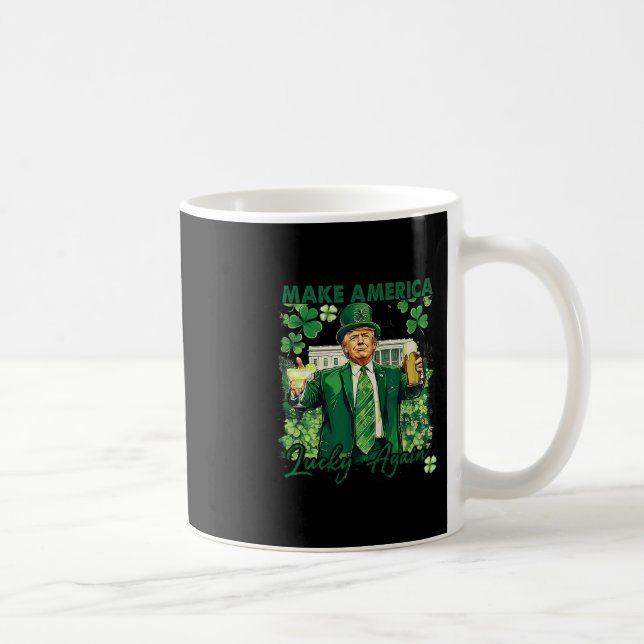 Gör Amerika Lucky Igen Rolig Trump St Patricks D Kaffemugg (Höger)