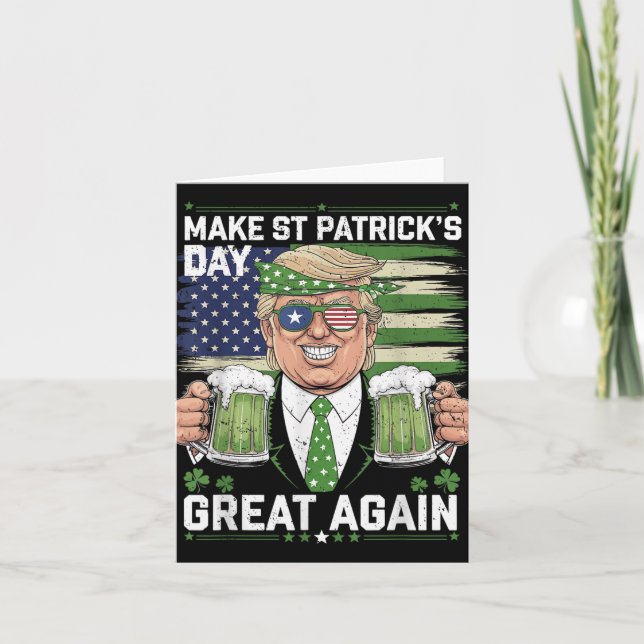 Gör Amerika Lucky igen till St patricks day Trump  Kort (Framsida)