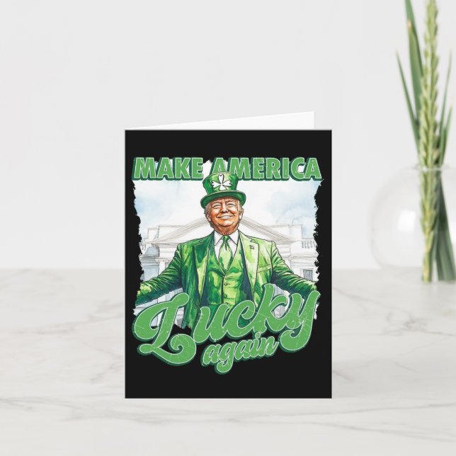 Gör Amerika Lucky Igen Trump St Patrick's Day  Kort (Framsida)