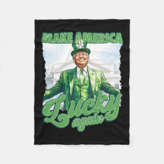 Gör Amerika Lucky igen Trump St. Patrick's Day S Fleecefilt
