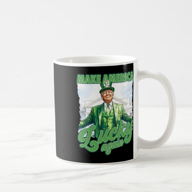Gör Amerika Lucky igen Trump St. Patrick's Day S Kaffemugg (Höger)