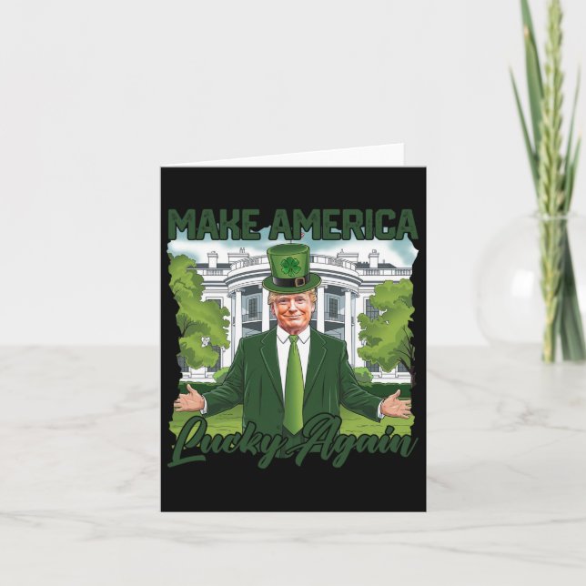 Gör Amerika Lucky Igen Trump St. Patrick's Day S Kort (Framsida)