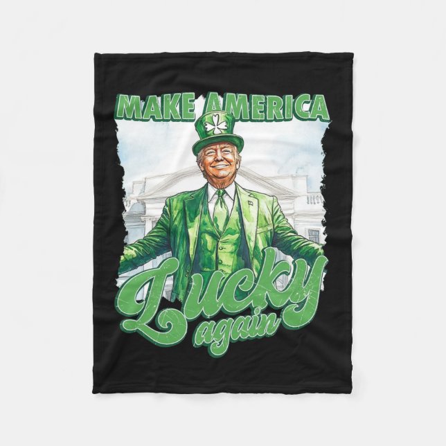 Gör Amerika Lucky till Trump-St patrick's day Fleecefilt (Framsidan)