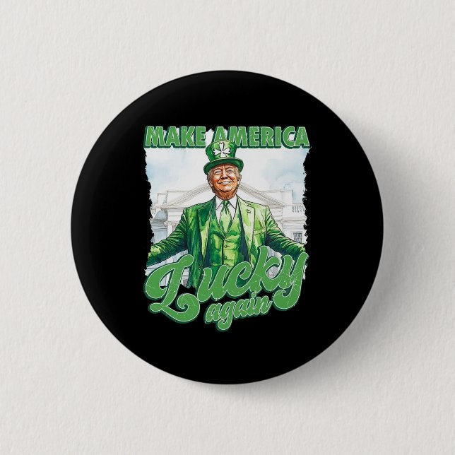 Gör Amerika Lucky till Trump-St patrick's day Knapp (Framsida)