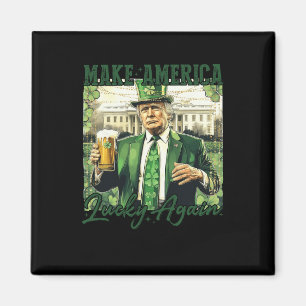 Gör Amerika Lucky till Trump St patricks day Sha Magnet
