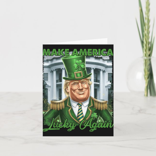 Gör Amerika Lyckligt Igen Irländsk Trump St Pattys Kort (Framsida)