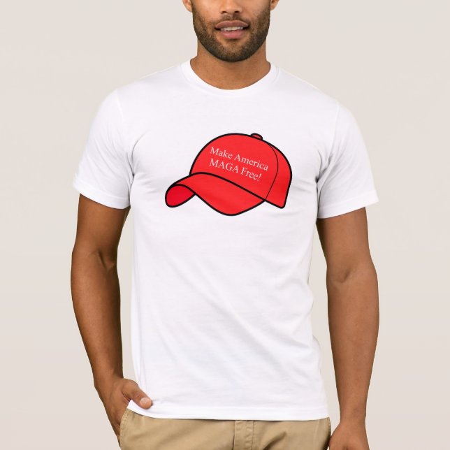 Gör Amerika MAGA-fri T-shirt (Framsida)