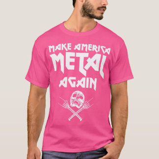 Gör Amerika Metall igen Skull Rock and roll tungt T Shirt