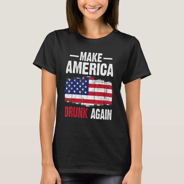 Gör Amerika rinnande på nytt öl i USA flagga T Shirt (Framsida)