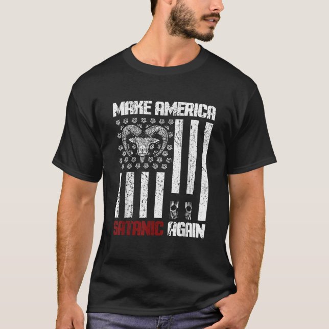 Gör Amerika Satanic igen till gotik USA T Shirt (Framsida)
