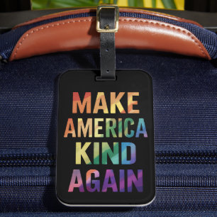 Gör Amerika Snällt Igen Regnbåge HBTQ Gay  Bagagebricka
