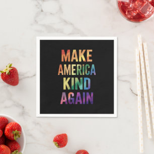 Gör Amerika Snällt Igen Regnbåge HBTQ Gay  Pappersservett