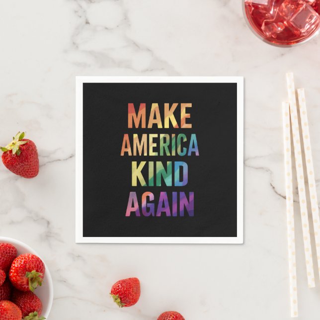 Gör Amerika Snällt Igen Regnbåge HBTQ Gay  Pappersservett (Insitu)