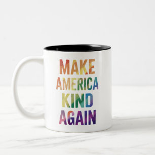 Gör Amerika Snällt Igen Regnbåge HBTQ Gay  Två-Tonad Mugg