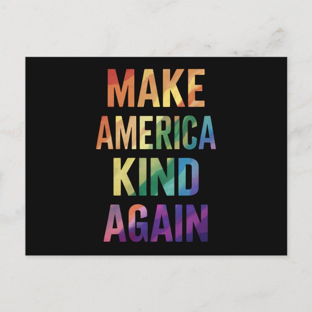 Gör Amerika Snällt Igen Regnbåge HBTQ Gay  Vykort (Framsida)