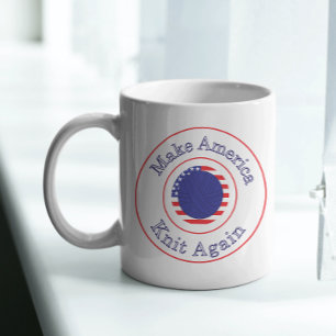 Gör Amerika Sticka funny Rött vitt blått Kaffemugg
