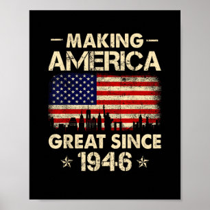 Gör Amerika Stort Sedan 1946 Retro 76-årsdag Poster