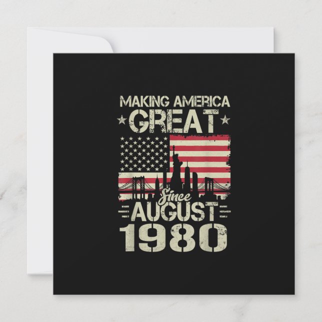 Gör Amerika Stort Sedan Augusti Födelsedagspresent Inbjudningar (Framsida)