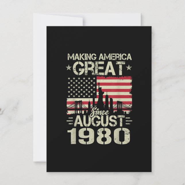 Gör Amerika Stort Sedan Augusti Födelsedagspresent Inbjudningar (Framsida)