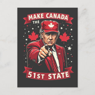 Gör Amerika till 51:a delstat kanadensisk amerikan Inbjudan Vykort