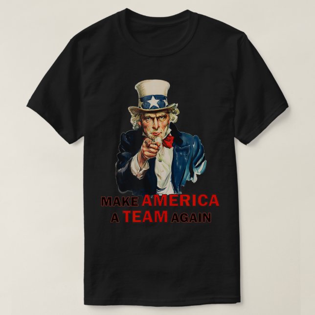 Gör Amerika till ett team igen UNCLE SAM NONPARTIS T Shirt (Design framsida)