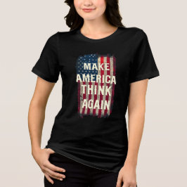 Gör Amerika till Tänka igen Lodrät "Bold Grunge" U T Shirt