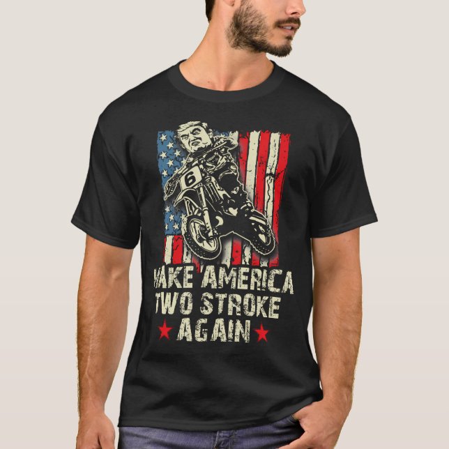 Gör Amerika två streck igen. Biker för T Shirt (Framsida)