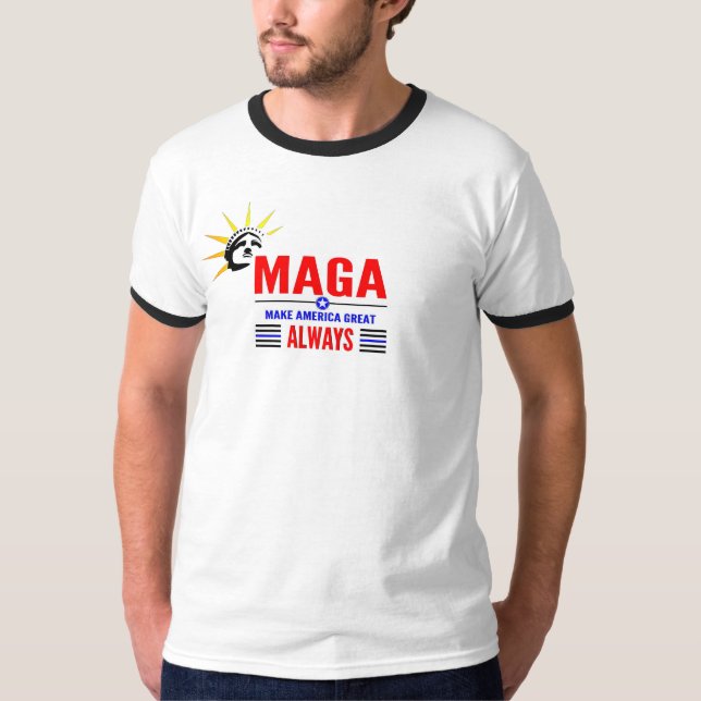 Gör Amerika Underbart ALLTID - Ringer T-Shirt (Framsida)