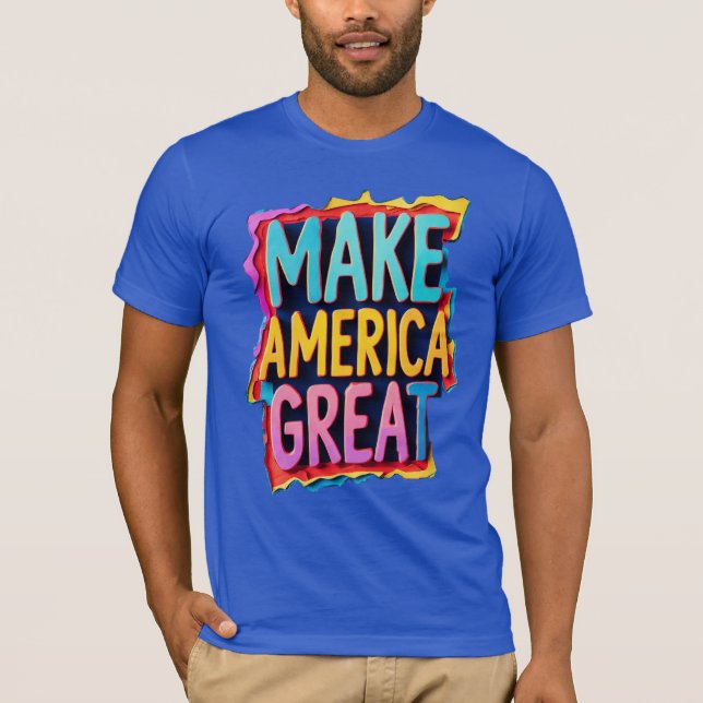 Gör Amerika Underbart till Shirt Bold Patriotic T (Framsida)