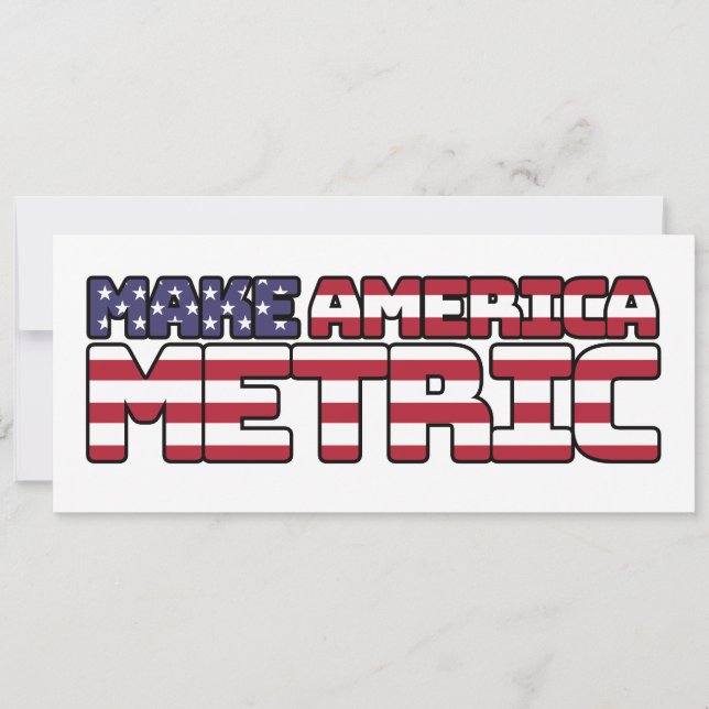 Gör amerikanska mått - USA:s Flagga Metric System  Inbjudningar (Framsida)