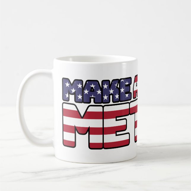 Gör amerikanska mått - USA:s Flagga Metric System  Kaffemugg (Vänster)