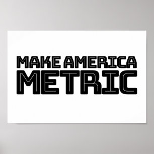Gör amerikanska mått - USA:s Flagga Metric System Poster