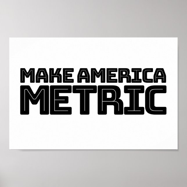 Gör amerikanska mått - USA:s Flagga Metric System  Poster (Framsidan)