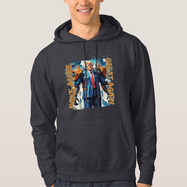 Gör animeringen Underbar igen - Mecha Trump Hoodie (Framsida)