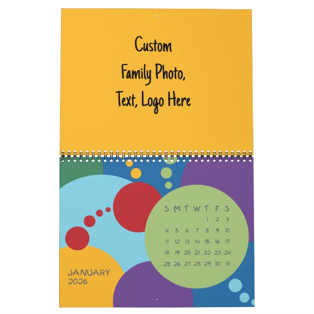 Gör Anpassningsbar Calendars, Party Grid Stil Kalender (Jan 2026)