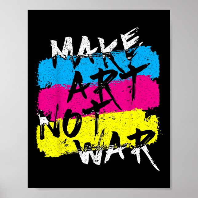 Gör Art Not Krig Graffiti Spray Street Art Tecknin Poster (Framsidan)