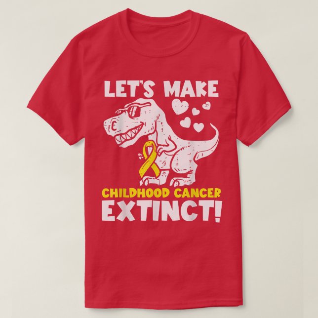 Gör att barncancer Utdödar dinosaurius Ribbo T Shirt (Design framsida)