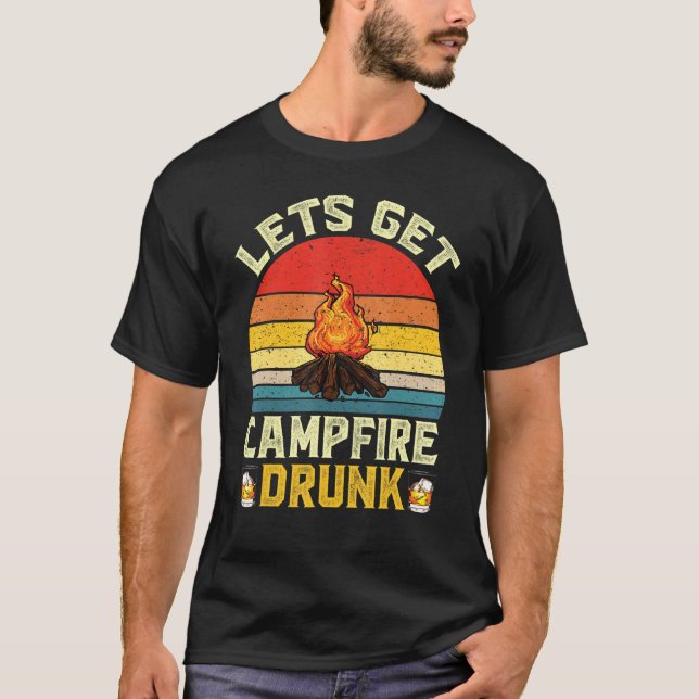 Gör att Campfire Drunk Campfire Drinking Team Cam  T Shirt (Framsida)