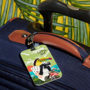 Gör att du kan gå Coola Travel Collage Art Bagagebricka
